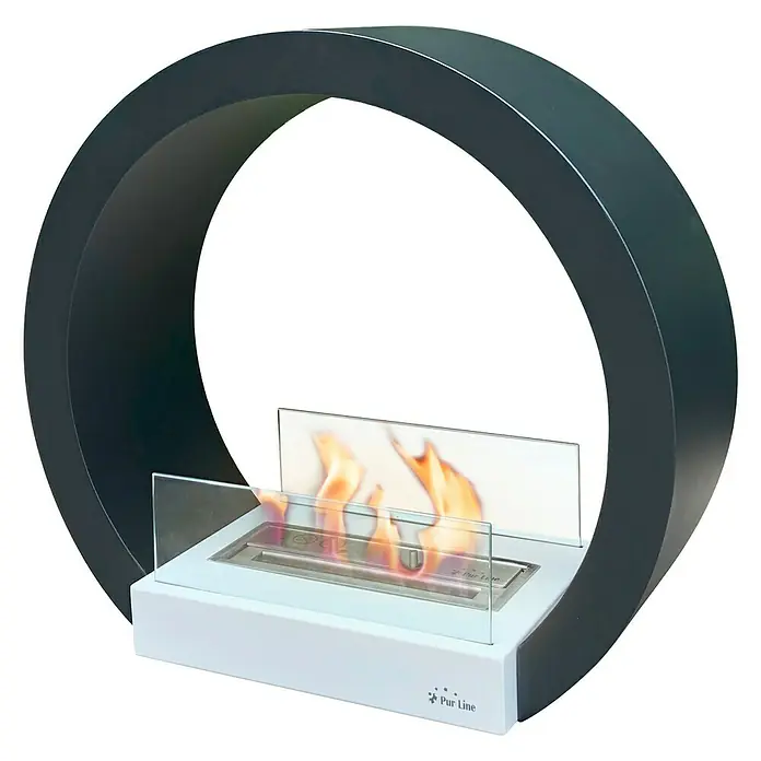 Purline Chimenea de bioetanol Morea B - L x An x Al: 25 x 60 x 55 cm, Negro