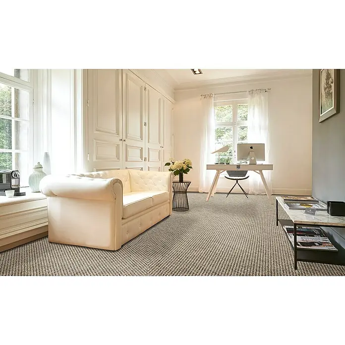 Tarkett Moqueta a metros Natural - Ancho: 2 m, Beige, Natura, 89% Polipropileno, 5% poliéster y 6% algodón