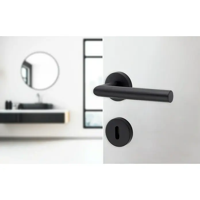 Diamond Doors Modern Zimmertürgarnitur L-Form - Türstärke: 40 mm - 45 mm, Lochung: Buntbart BB, Metall, Form Drücker: L-Form