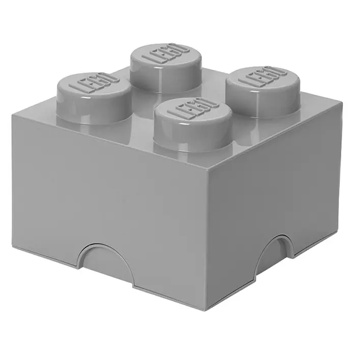 Lego Aufbewahrungsbox Brick - L x B x H: 25 x 25 x 18 cm, Grau, Kunststoff - Linke Seitenansicht