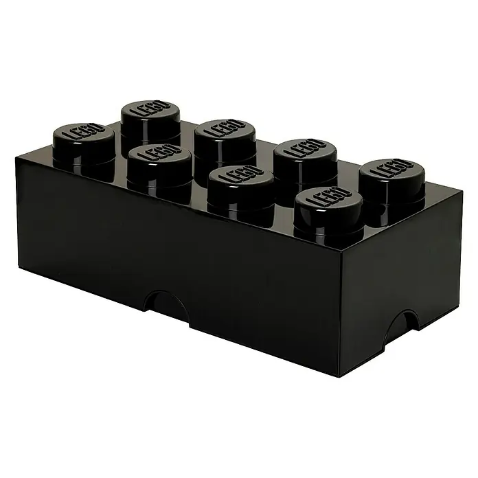 Lego Aufbewahrungsbox Brick - L x B x H: 50 x 25 x 18 cm, Schwarz, Kunststoff - Linke Seitenansicht