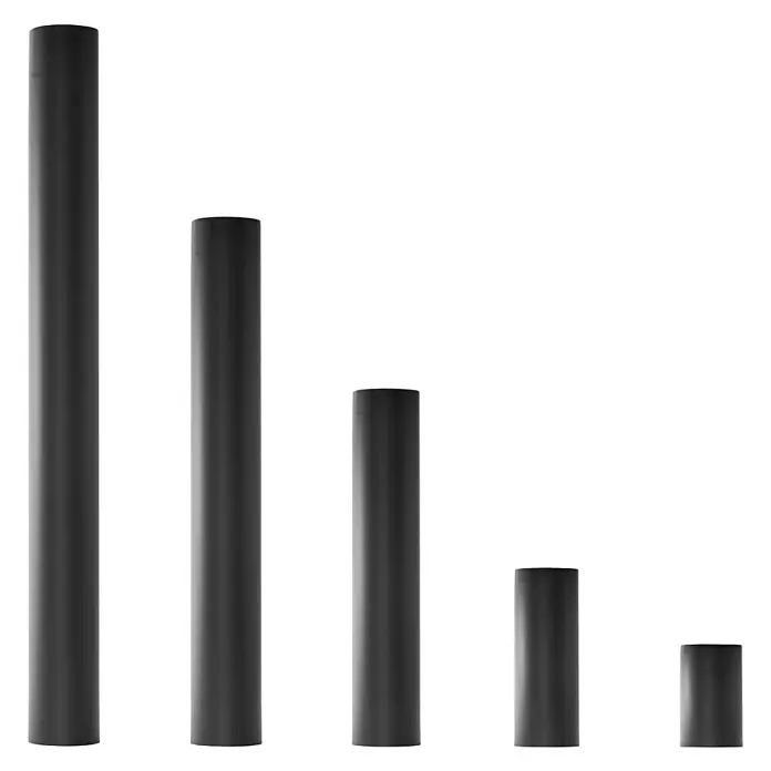 Bertrams Ofenrohr - Ø x L: 80 x 250 mm, Senotherm lackiert, Schwarz