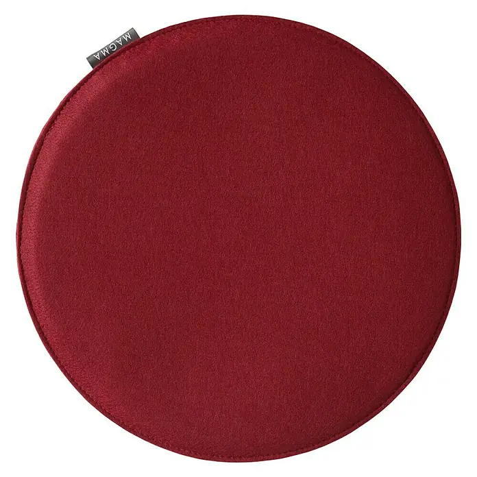 Sitzkissen rund Carl - Ø x H: 35 x 2 cm, Weinrot, 100 % Polyester