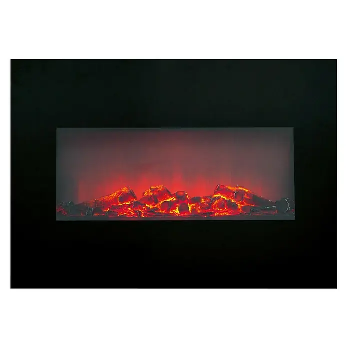 Chimenea eléctrica Memphis - 1.600 W - 1.800 W, Negro, L x An x Al: 13 x 66 x 46 cm
