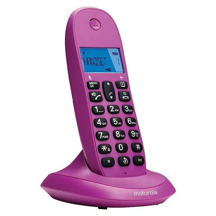 Motorola Teléfono inalámbrico C1001 - Funciones: Rellamada, Violeta