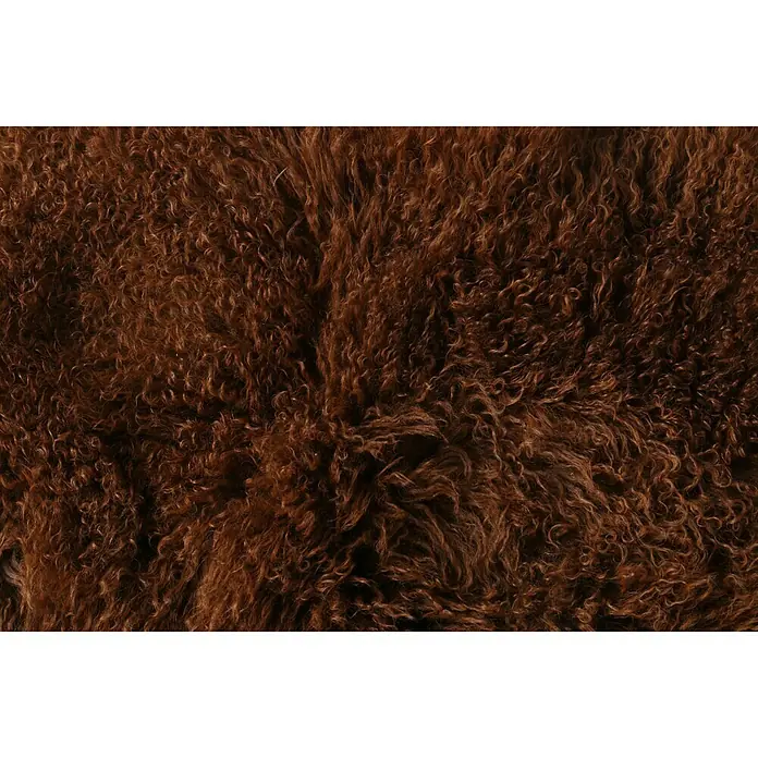 Esbeco Deko-Tibetschaffell - Braun, 100 x 70 cm, 100 % Echtfell - Detailaufnahme