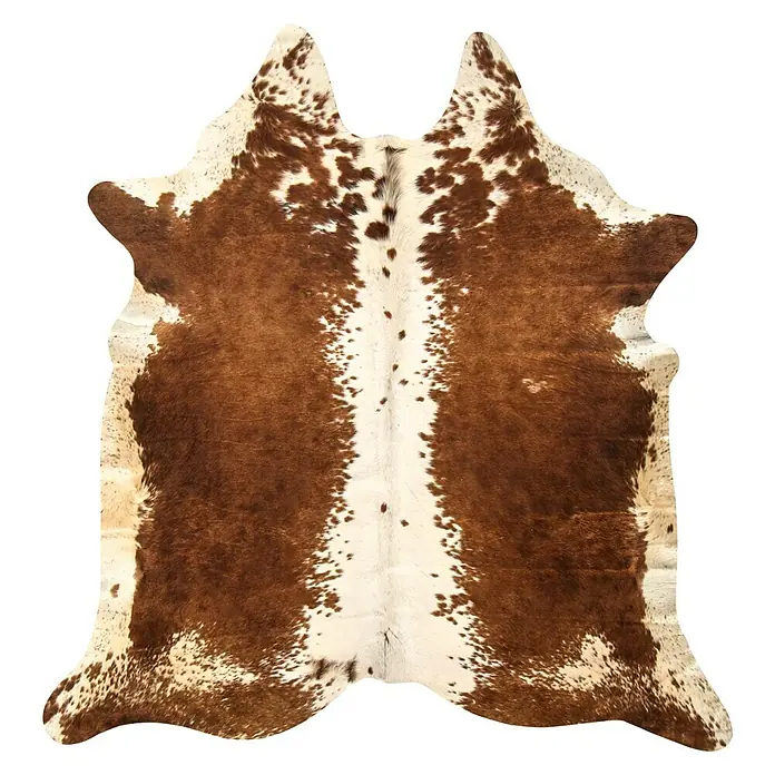 Esbeco Deko-Kuhfell - Braun/Weiß, 100 % Echtfell, Fläche ca.: 3 m² - 4 m² - Ansicht von oben