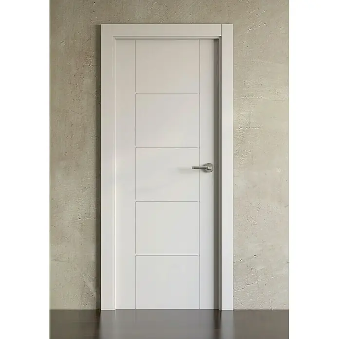 PortStylo Puerta interior Caracas - 82,5 x 203 cm, Apertura según normativa: Izquierda, Blanco lacado, Maciza aligerada