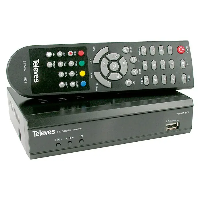 Televés Receptor de satélite HDTV - HDMI, L x An x Al: 11,2 x 15,5 x 3,4 cm