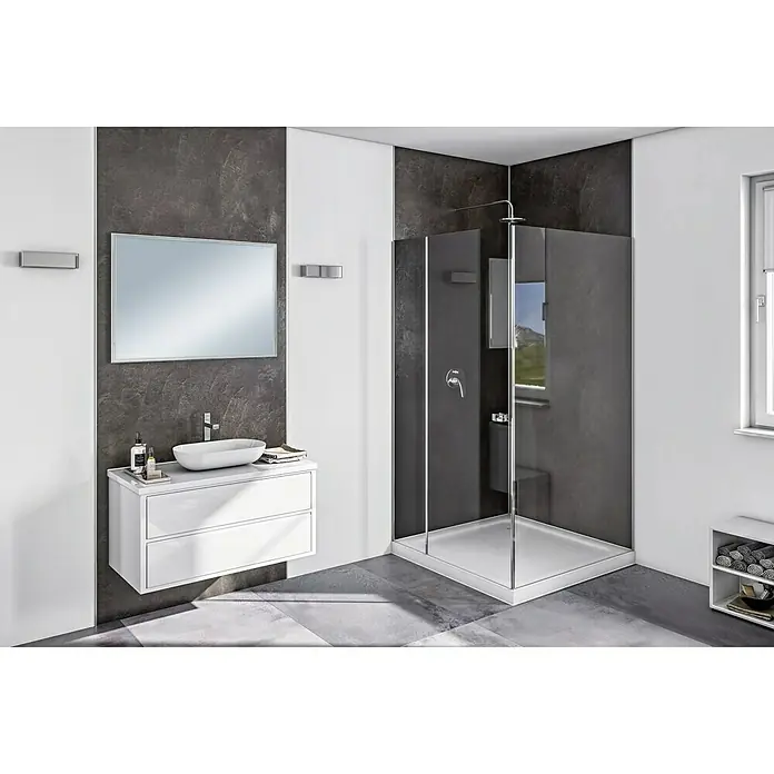 SanDesign Alu-Verbundplatte Schiefer - 100 x 250 cm, Schiefer