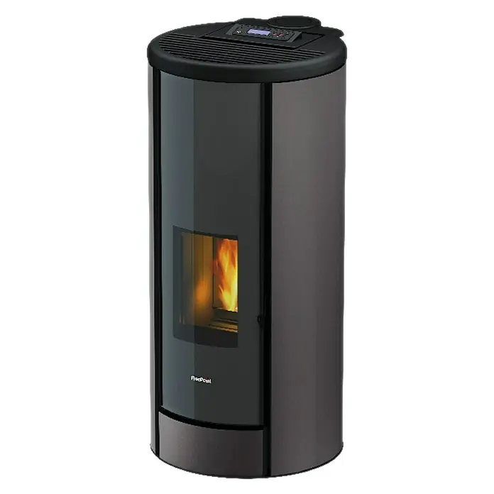 FreePoint Pelletofen Breeze Airtight - 2,4 kW - 9,1 kW, Raumheizvermögen: 218,4 m³, Titanium - Rechte Seitenansicht