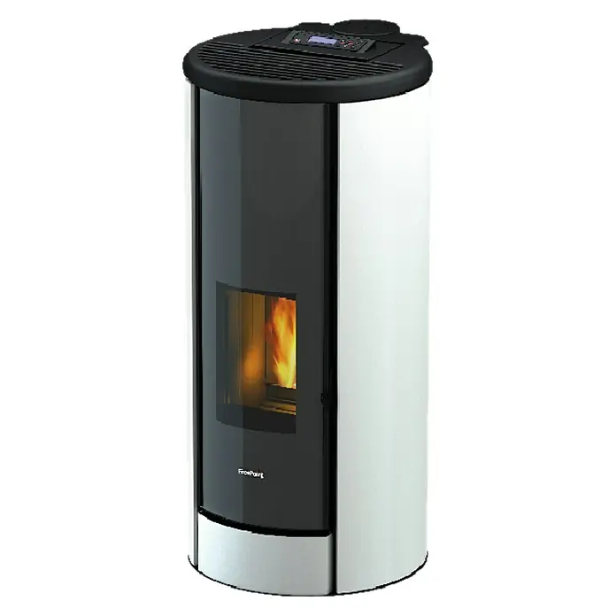 FreePoint Pelletofen Breeze Airtight - 2,4 kW - 9,1 kW, Raumheizvermögen: 218,4 m³, Weiß - Rechte Seitenansicht