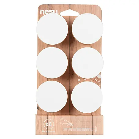 Nesu  Pomo para muebles Círculo blanco 6 uds.
