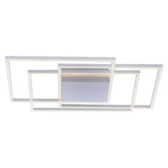 Paul Neuhaus LED-Deckenleuchte Inigo - 16 W, L x B x H: 75 x 75 x 7 cm, Silber, Warmweiß