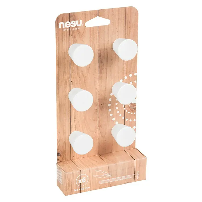 Nesu Set de pomos para muebles 34721 6 uds. - 6 pzs., Ø x Al: 25 x 25 mm, Acero