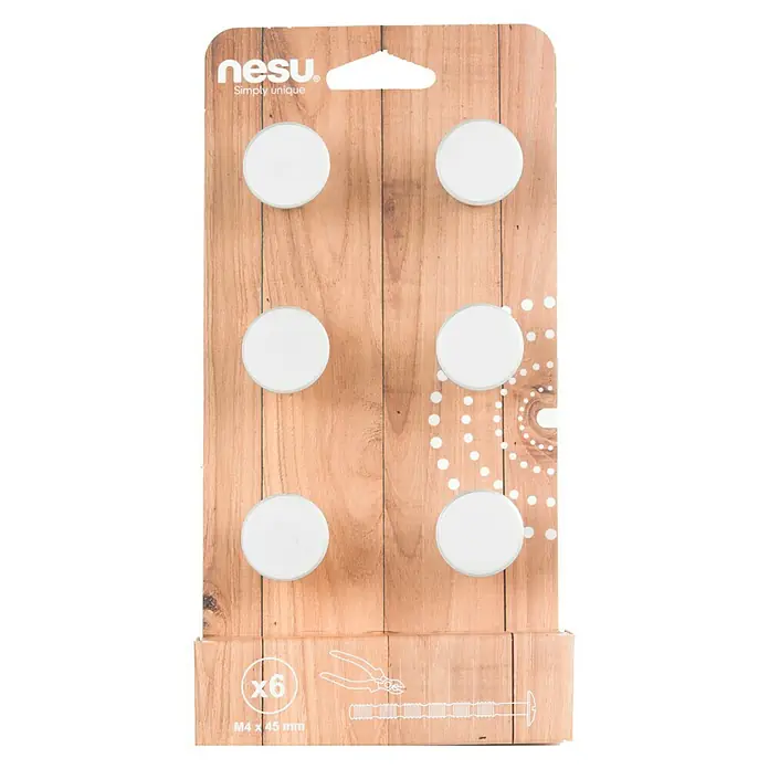 Nesu Set de pomos para muebles 34714 6 uds. - 6 pzs., Ø x Al: 25 x 25 mm, Acero