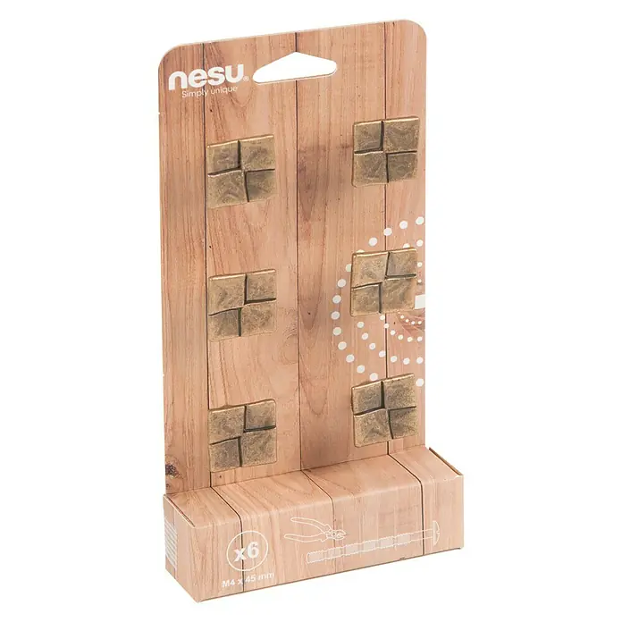 Nesu Set de tiradores para muebles 2313 6 uds. - L x An x Al: 2,6 x 2,6 x 1,9 cm, Acero