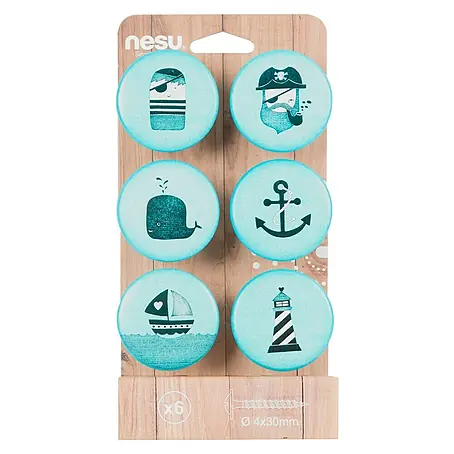 Nesu  Set de pomos para muebles Piratas 6 uds.