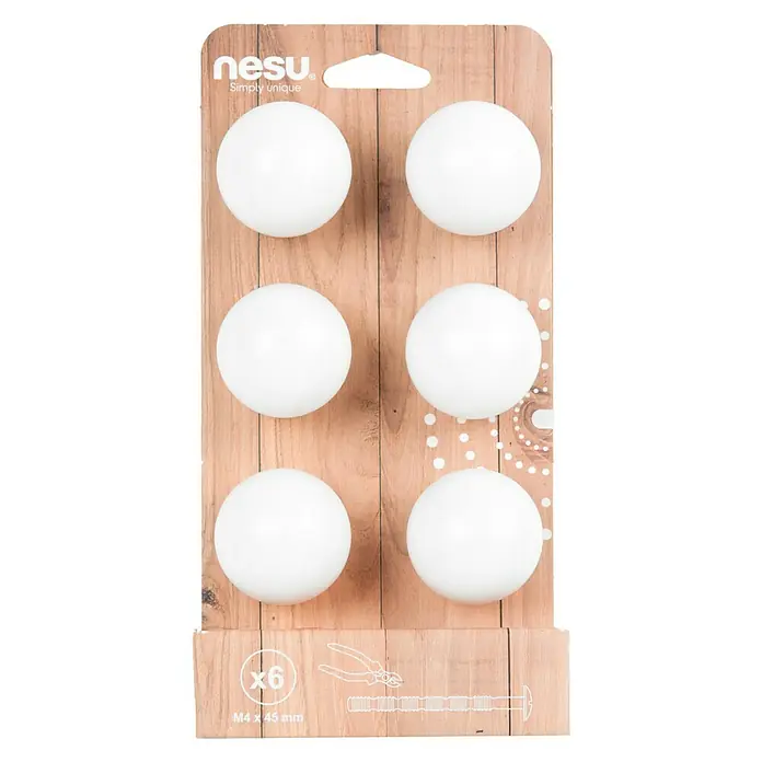 Nesu Pomo para muebles 445BL2 6 uds. - Ø x Al: 40 x 37 mm, Madera