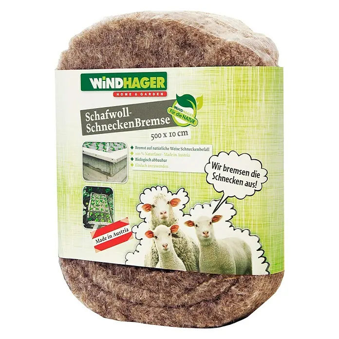 Windhager Schnecken-Stopp Schafwoll-Schneckenbremse - L x B: 500 x 10 cm