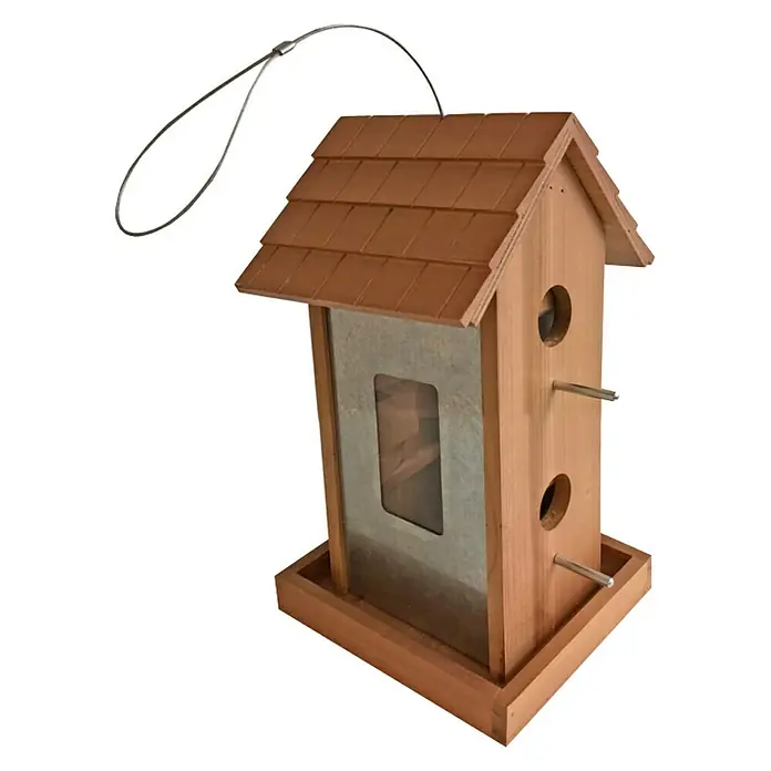 Windhager Vogelhaus Country - L x B x H: 17,5 x 19 x 38 cm, Massivholz, Braun