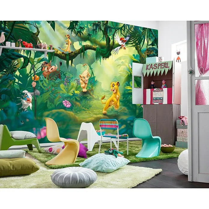 Komar Disney Edition 4 Fototapete Lion King Jungle - 8 -tlg., B x H: 368 x 254 cm, Papier - Stimmungsaufnahme