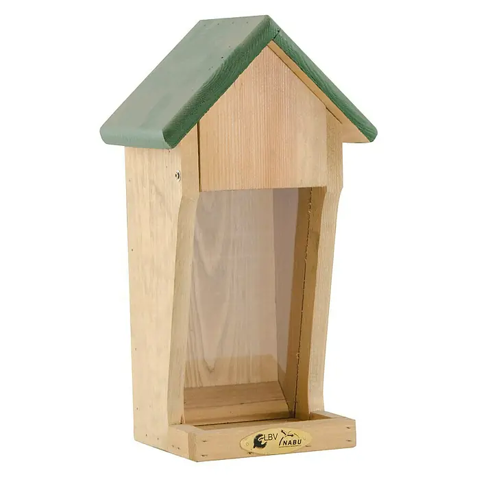 CJ Wildlife Vogelfutterhaus Texas - 14 x 14,5 x 34,5 cm, Holz, Natur/Grün