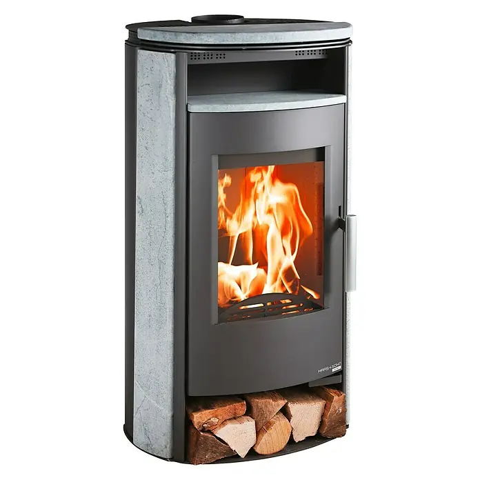 Haas+Sohn Kamin na drva Rondo 249.17 - 8 kW, Kapacitet grijanja prostorije: 230 m³, Obloga: Milovka, Biser-antracit