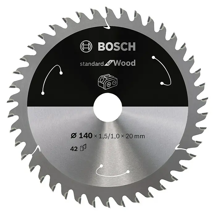 Bosch Cirkelzaagblad - Diameter: 140 mm, Boorgat: 20 mm, Aantal tanden: 42 tanden - Vooraanzicht
