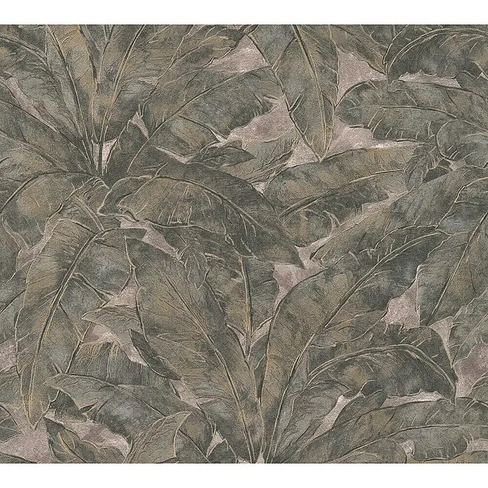 AS Creation Metropolitan Stories Vliestapete Blätter - Braun/Grau, Floral, 10,05 x 0,53 m - Detailaufnahme
