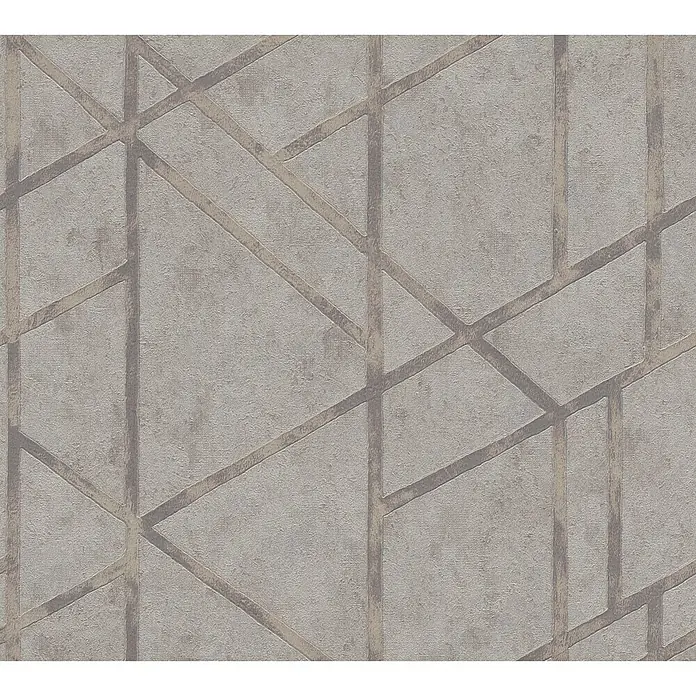 AS Creation Metropolitan Stories Vliestapete Geometrie - Grau/Metallic, Grafisch, 10,05 x 0,53 m - Detailaufnahme