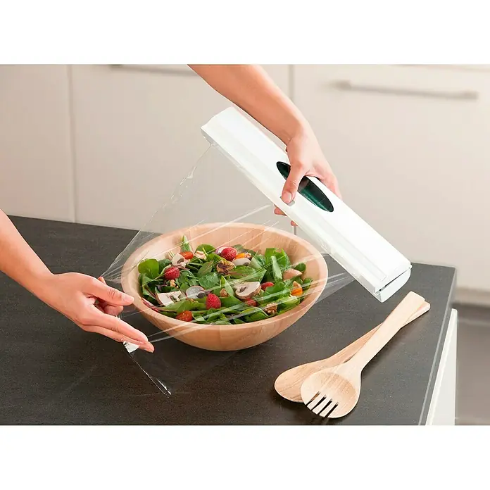 Wenko Portarrollo Perfect Cutter 1-Click - Altura: 5,2 cm, ABS