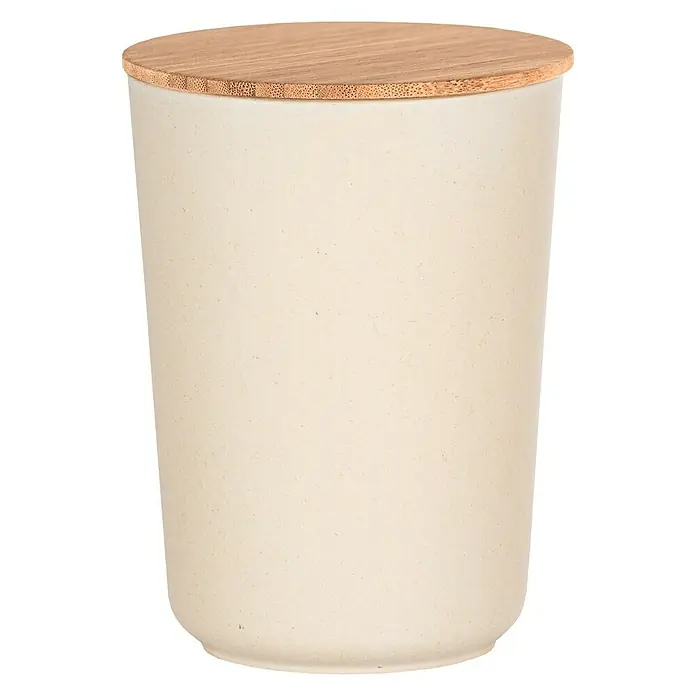 Wenko Bote de cocina Bondy 0,7 l - L x An x Al: 10,5 x 10,5 x 14,5 cm, Bambú, Beige