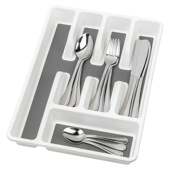 Wenko Cubertero antideslizante - L x An x Al: 36,5 x 26,5 x 5 cm, Blanco