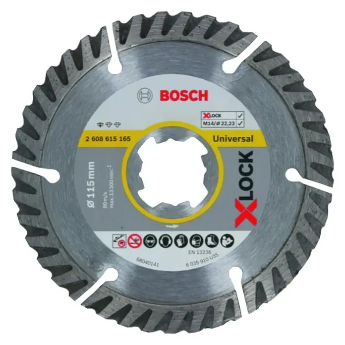 Bosch Professional X-Lock Disco de corte de diamante Standard for Universal - Diámetro disco: 115 mm, Apto para: Materiales de construcción