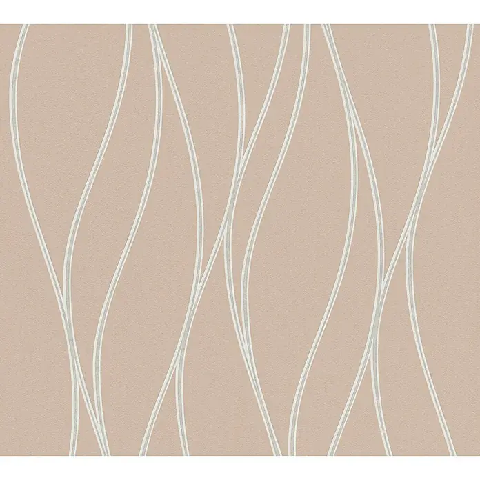 AS Creation Trendwall Vliestapete Welle - Braun/Weiß, Wellen, 10,05 x 0,53 m - Detailaufnahme