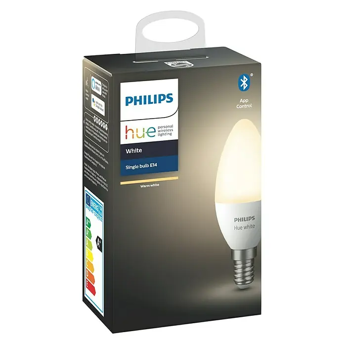 Philips Hue Ledlamp White - E14, 5,5 W, Warm wit, Dimbaar, 1 stk. - Vooraanzicht
