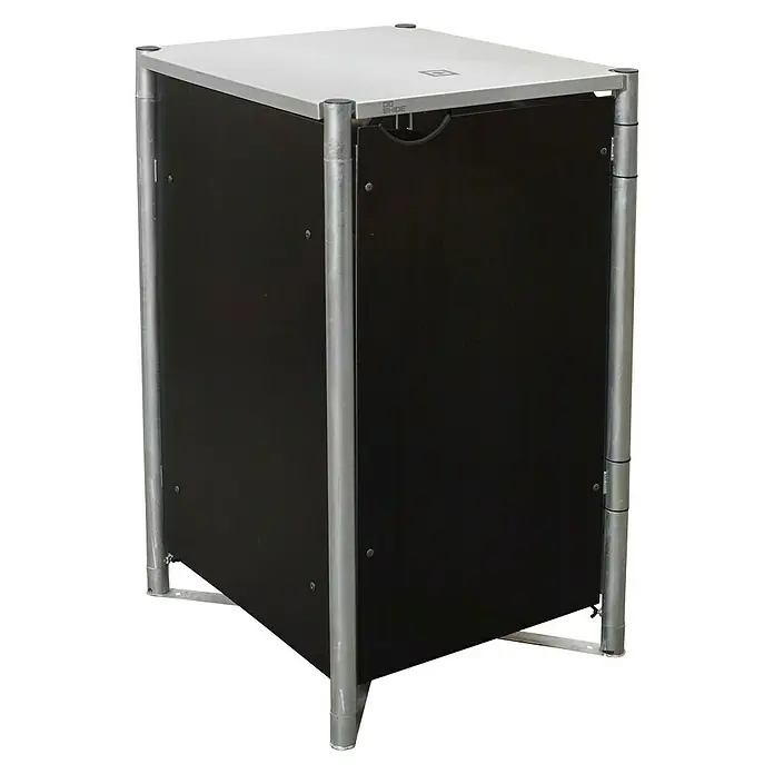 Hide Mülltonnenbox - 80,7 x 69,7 x 115,2 cm, Passend für: 1 Mülltonne 180 - 240 l, Kunststoff, Schwarz - Linke Seitenansicht