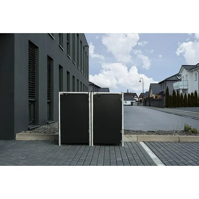 Hide Mülltonnenbox - 63,4 x 121 x 115,2 cm, Schwarz - Stimmungsaufnahme