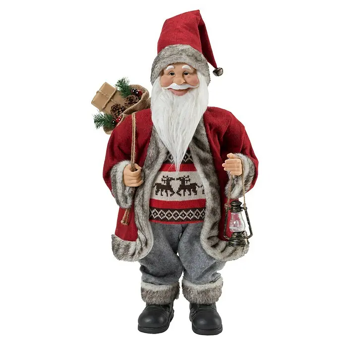 Weihnachtsmann mit Laterne - Höhe: 60 cm