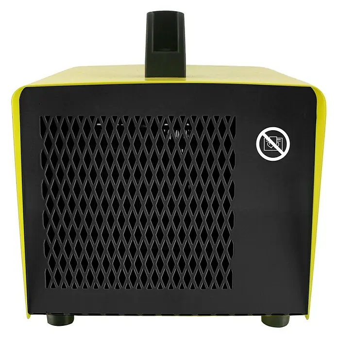 Voltotherm Bauheizer Box - 2.000 W, Gelb/Schwarz, L x B x H: 18,8 x 17,8 x 19,7 cm - Vorderansicht