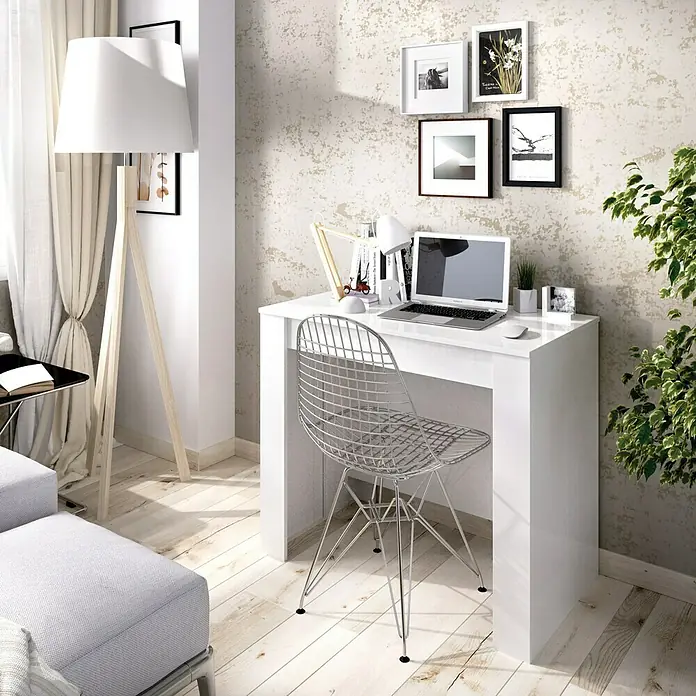 Mesa de comedor Kiona - L x An x Al: 90 x 239 x 77 cm, Blanco