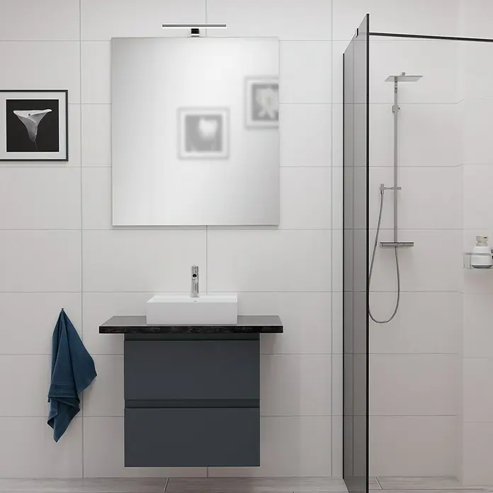 Camargue Espacio Waschtischunterschrank - 60 x 46 x 60 cm, 2 Schubkästen, Gama anthrazit matt - Stimmungsaufnahme