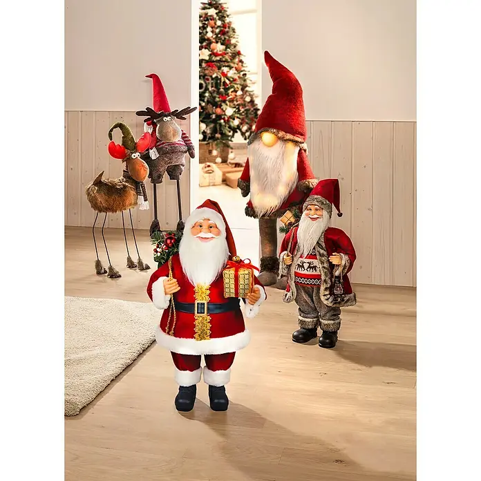 Papá Noel LED - Para interior, Textil, Altura: 158 cm