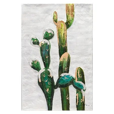 Cuadro pintado a mano Cactus sobre blanco