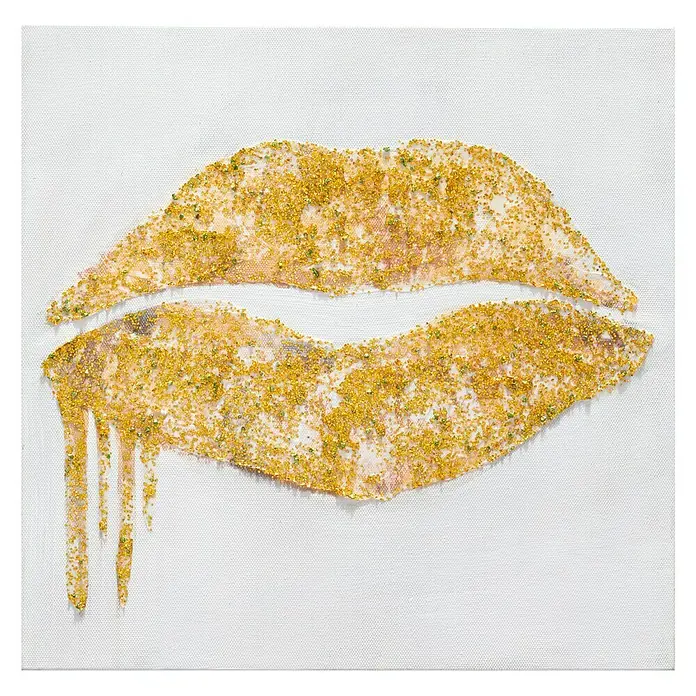 Cuadro pintado a mano Dipinto Beso - Kiss, An x Al: 30 x 30 cm
