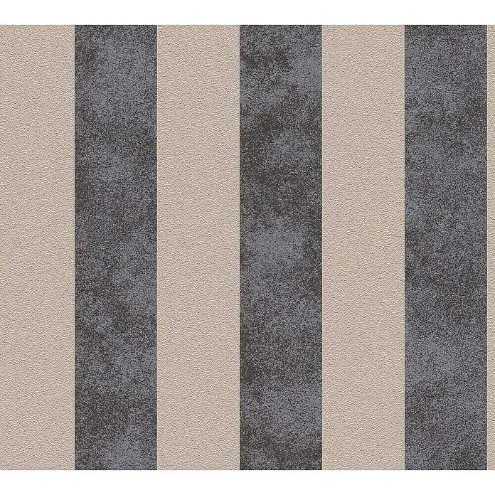 AS Creation Trendwall Vliestapete Streifen - Beige/Schwarz, Streifen, 10,05 x 0,53 m - Detailaufnahme