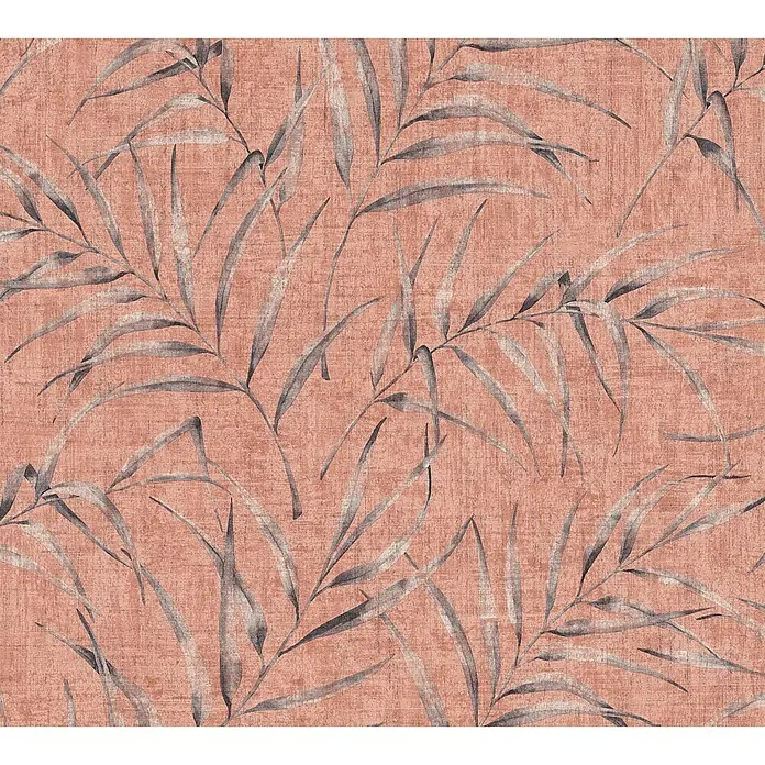 AS Creation Greenery Vliestapete Farnranke - Rot, Floral, 10,05 x 0,53 m - Detailaufnahme