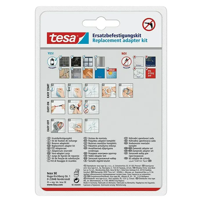 Tesa Set za montažu - 2 -dij., Prikladno za: Oprema za kupaonicu - Pogled straga