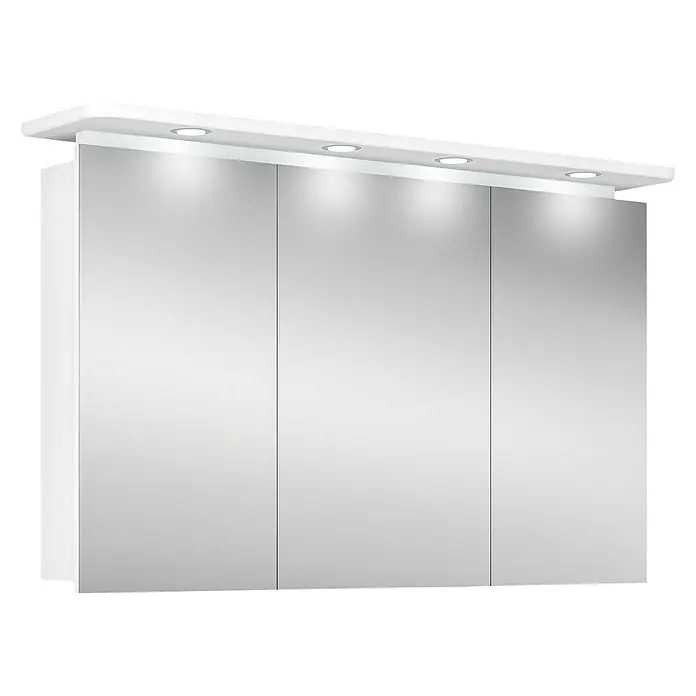 Riva LED-Spiegelschrank Aquila - B x H: 120 x 75,2 cm, Mit Beleuchtung, Spanplatte, Weiß - Vorderansicht